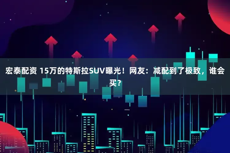 宏泰配资 15万的特斯拉SUV曝光！网友：减配到了极致，谁会买？